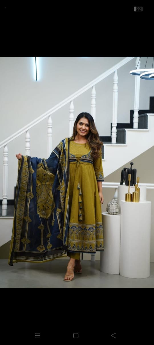 lightens the soul cotton  anarkali set